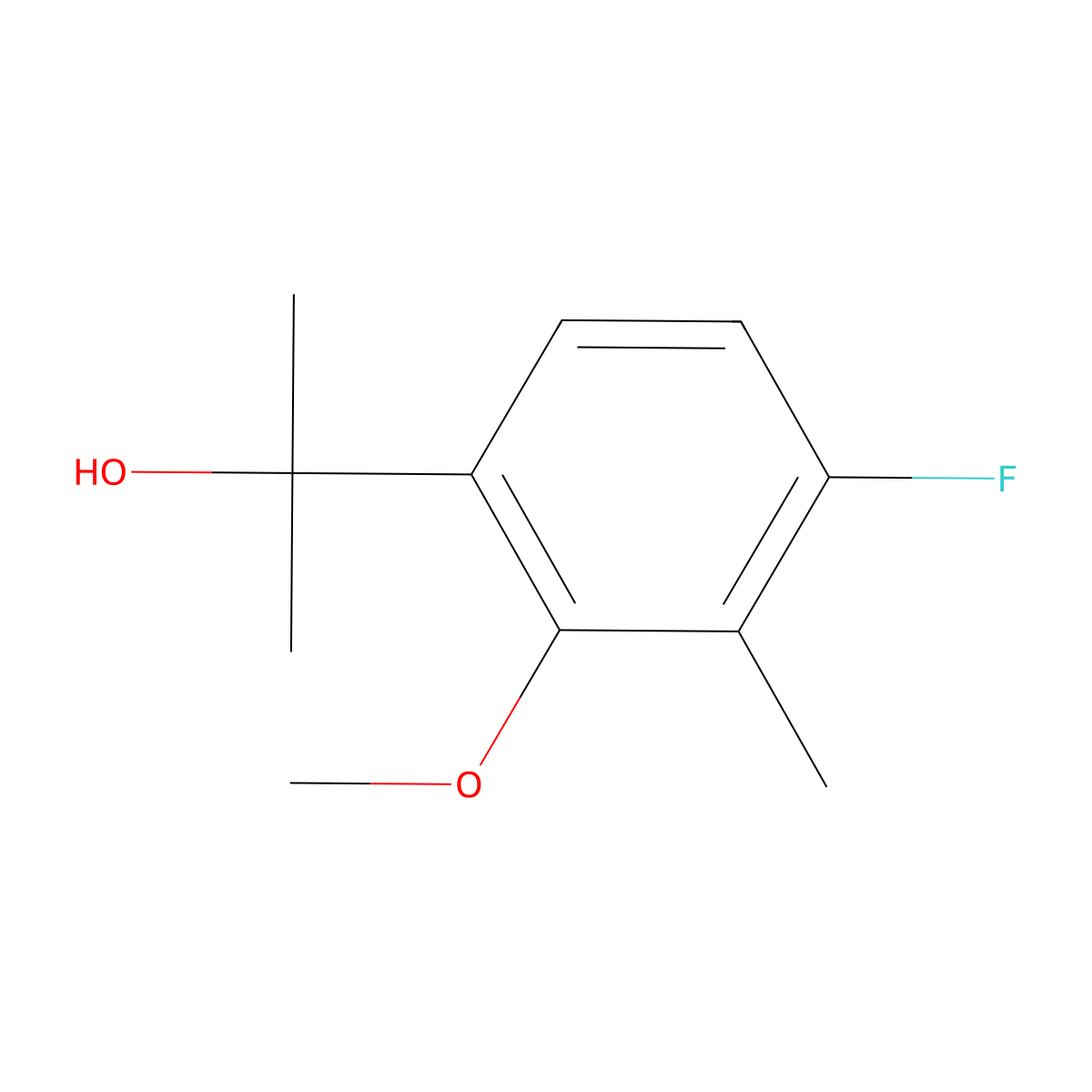 4-Fluoro-2-methoxy-alpha,alpha,3-trimethylbenZenemethanol molecular structure, CAS 1785555-95-4