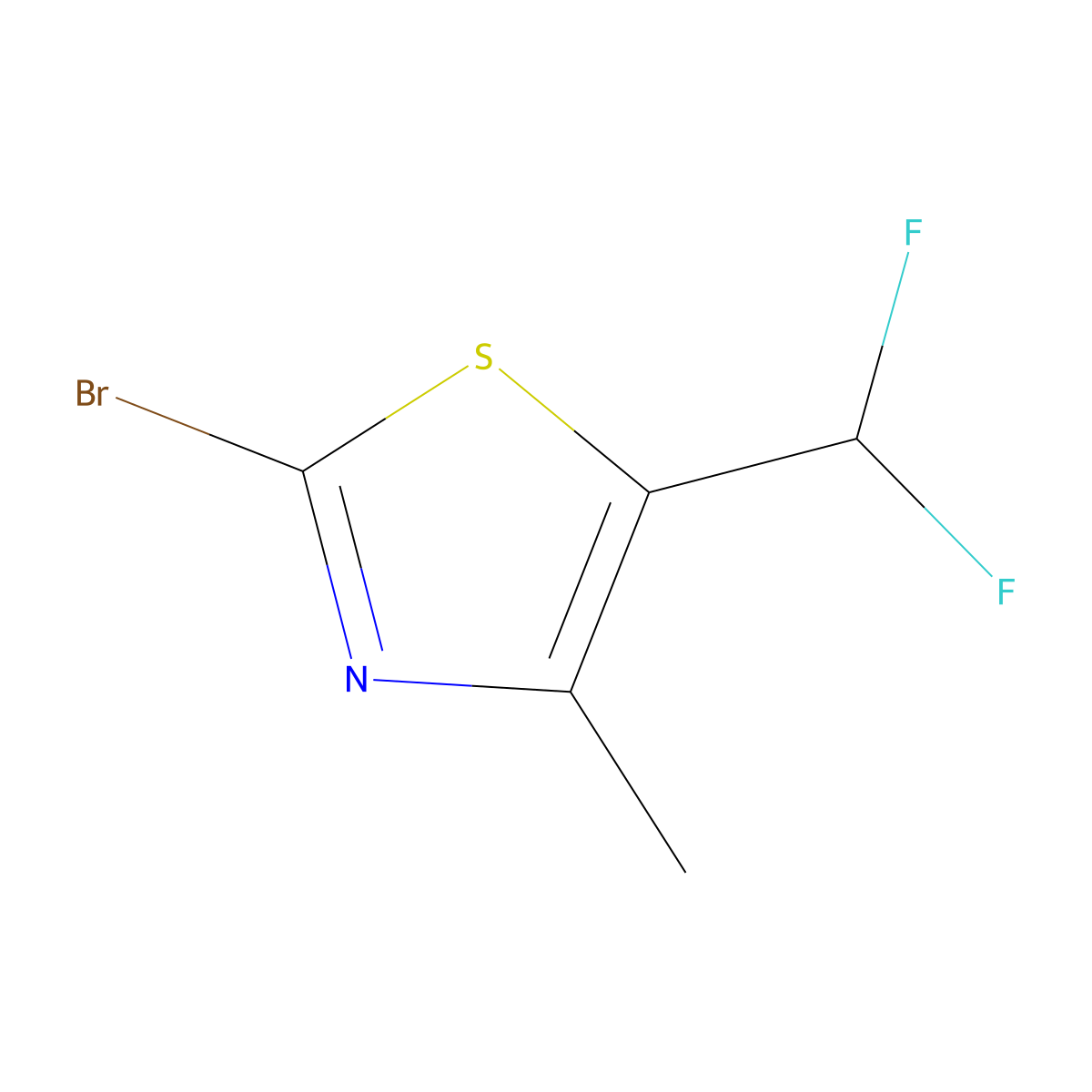 2-Bromo-5-(difluoromethyl)-4-methylthiazole molecular structure, CAS 1785556-41-3