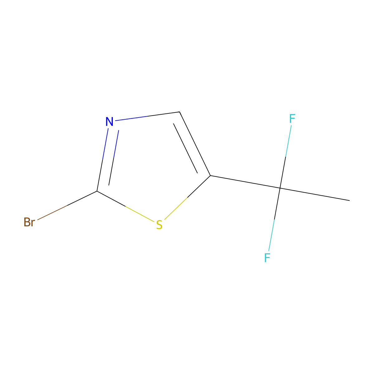 2-Bromo-5-(1,1-difluoroethyl)-1,3-thiazole molecular structure, CAS 1785556-50-4