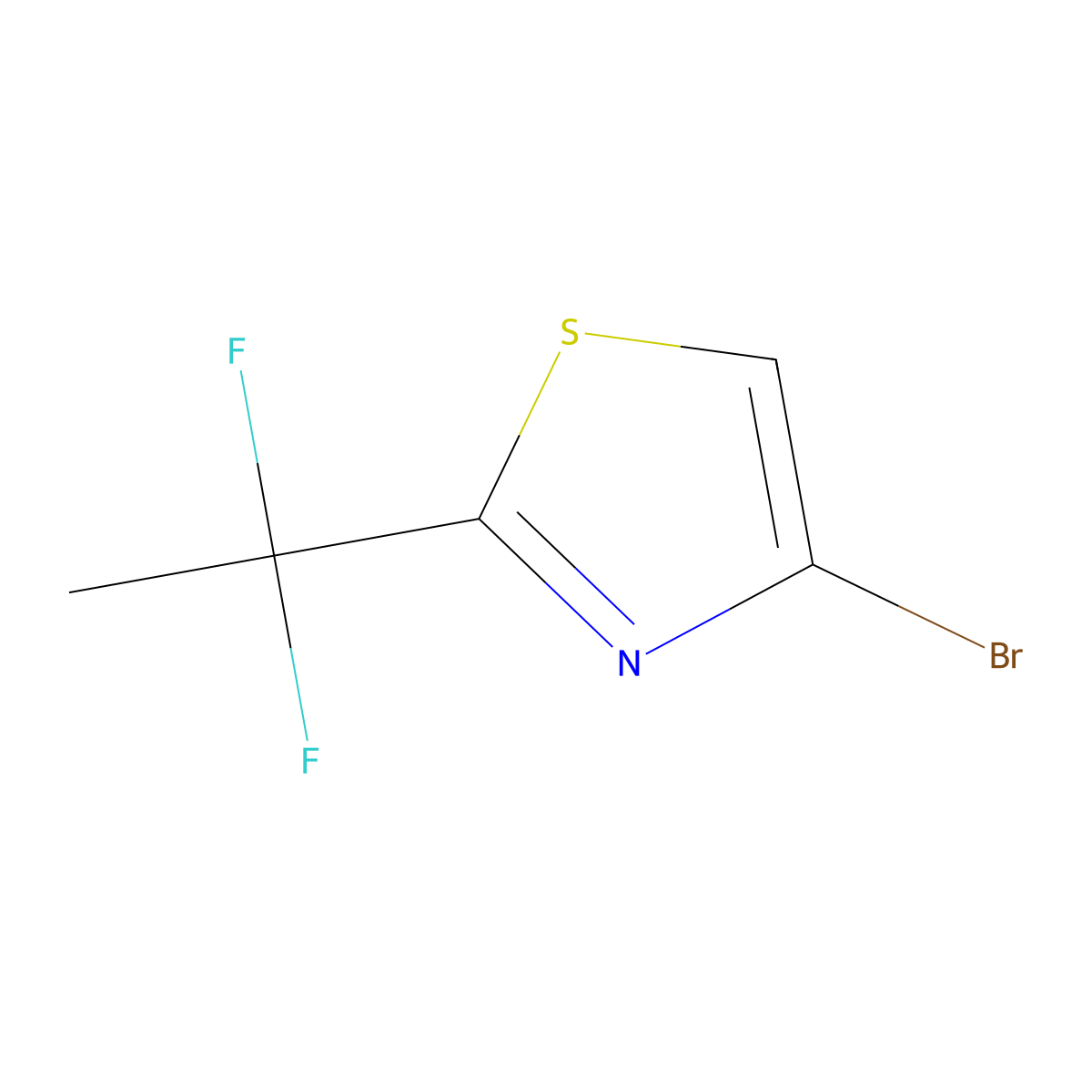 4-Bromo-2-(1,1-difluoroethyl)-1,3-thiazole molecular structure, CAS 1785556-59-3