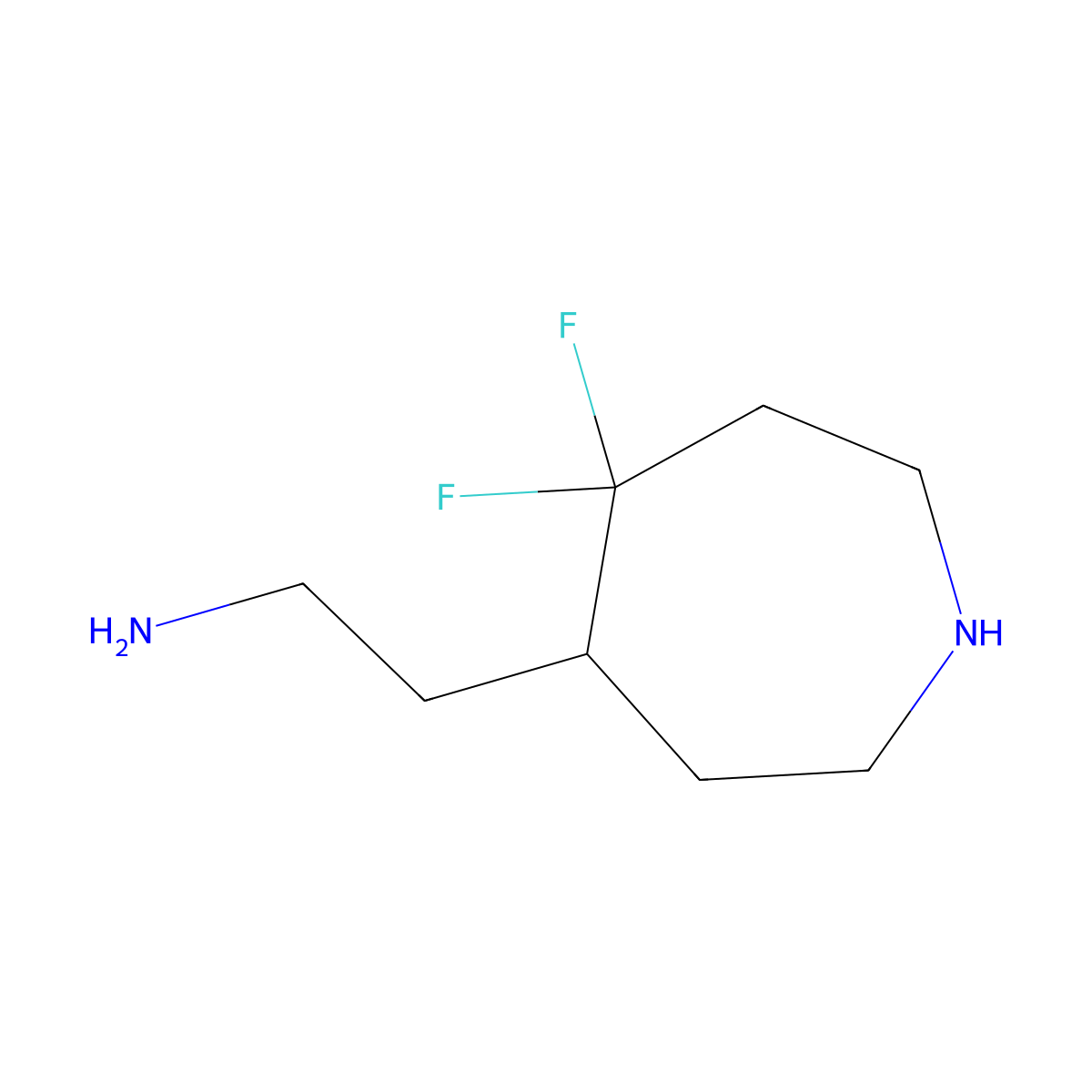 2-(5,5-Difluoroazepan-4-yl)ethan-1-amine molecular structure, CAS 1785557-24-5