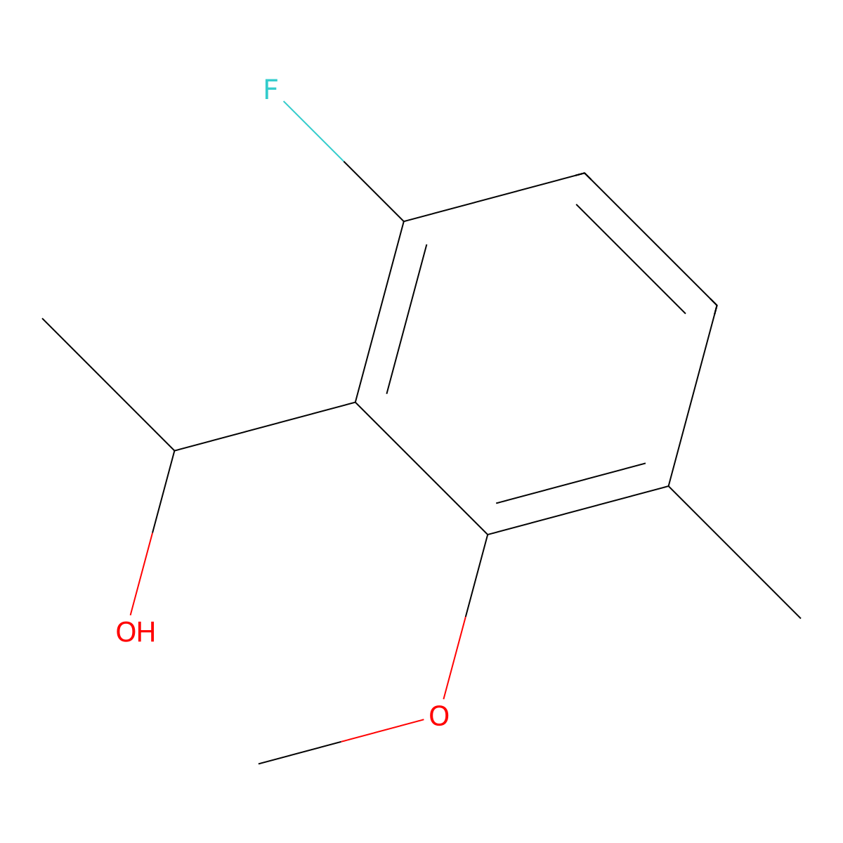 1-(6-Fluoro-2-methoxy-3-methylphenyl)ethanol molecular structure, CAS 1785558-36-2