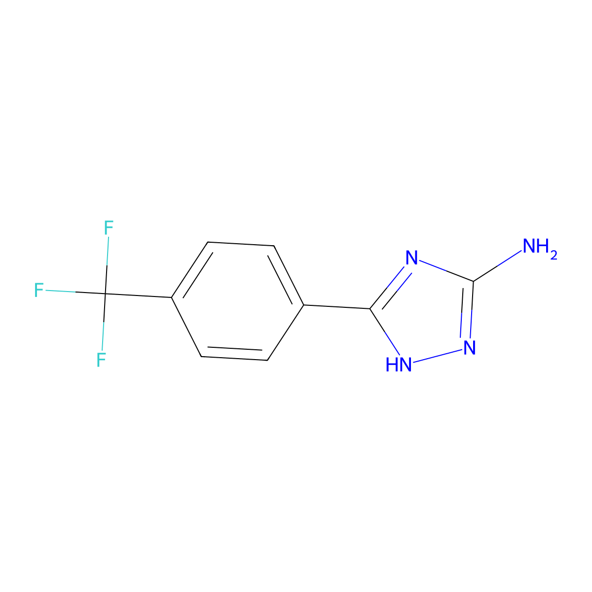 5-[4-(trifluoromethyl)phenyl]-1H-1,2,4-triazol-3-amine molecular structure, CAS 178556-79-1