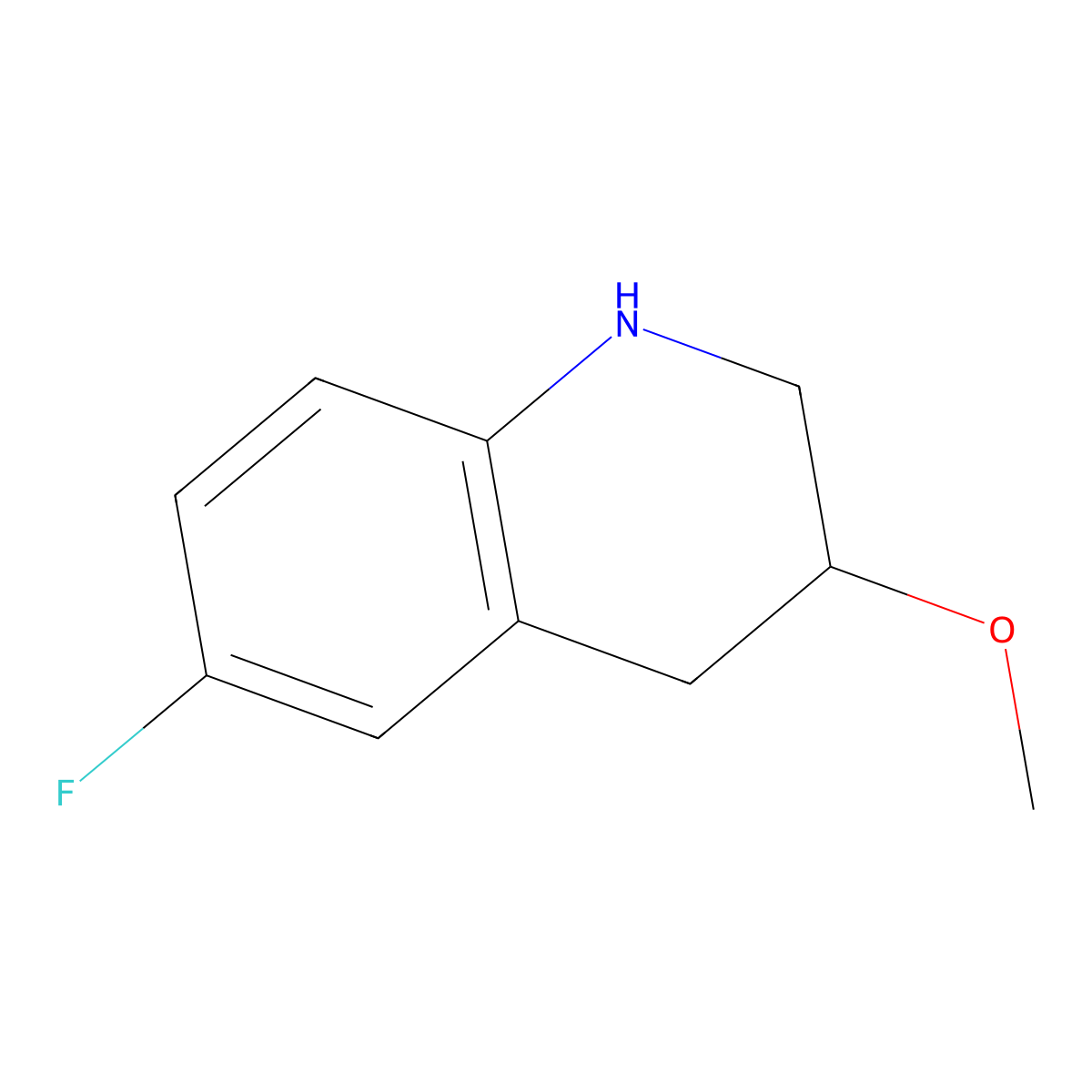 6-Fluoro-3-methoxy-1,2,3,4-tetrahydroquinoline molecular structure, CAS 1785560-48-6