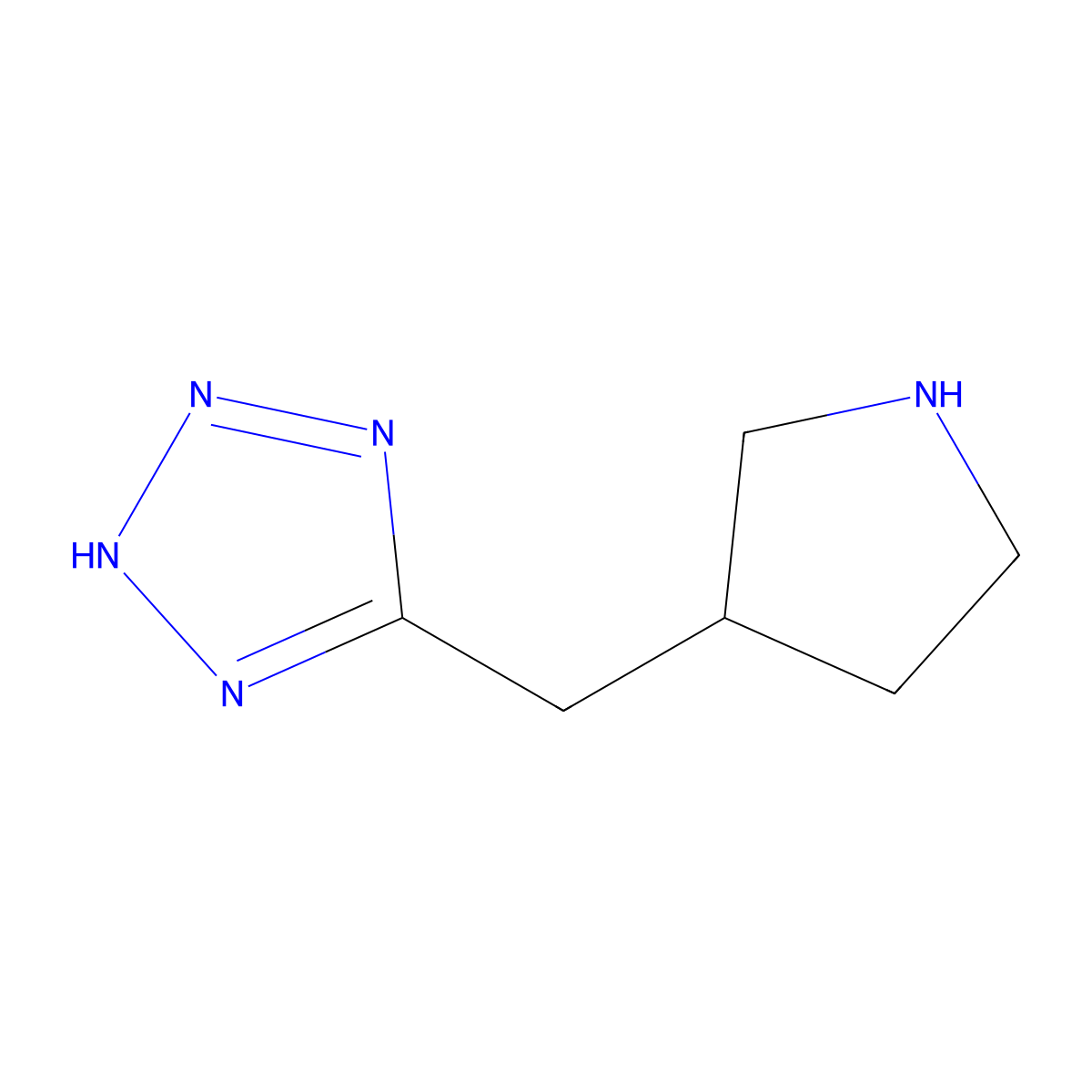5-[(pyrrolidin-3-yl)methyl]-2H-1,2,3,4-tetrazole molecular structure, CAS 1785561-30-9