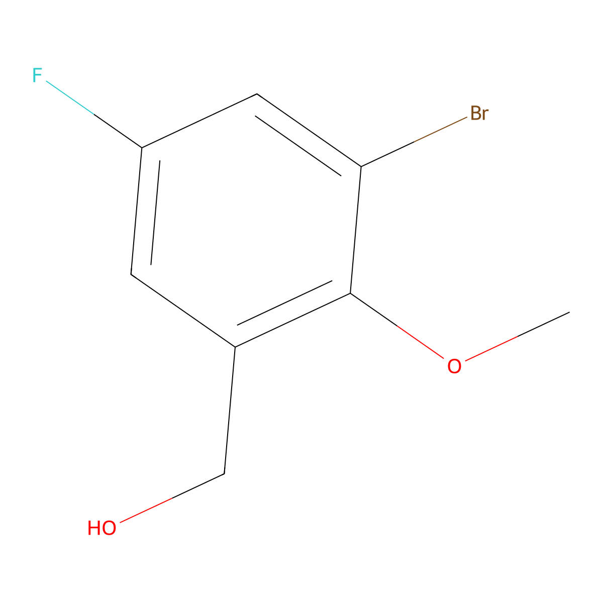 (3-Bromo-5-fluoro-2-methoxyphenyl)methanol molecular structure, CAS 1785563-31-6