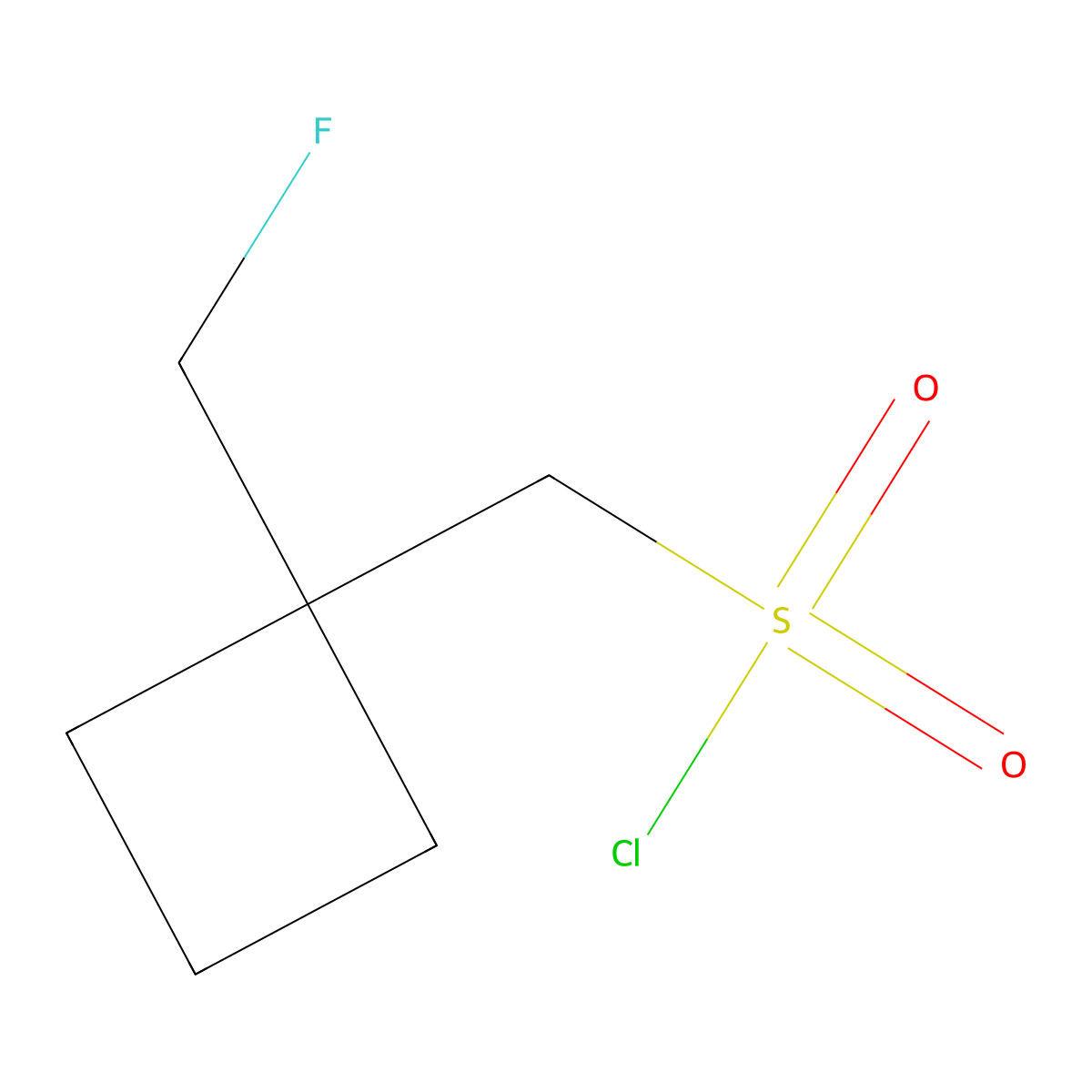 [1-(Fluoromethyl)cyclobutyl]methanesulfonyl chloride molecular structure, CAS 1785566-84-8