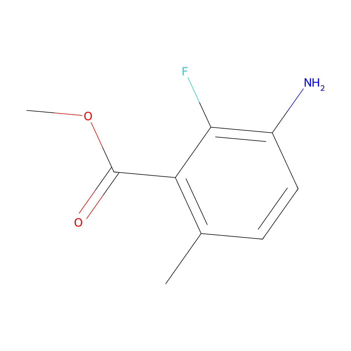 Methyl 3-amino-2-fluoro-6-methylbenzoate molecular structure, CAS 1785567-79-4