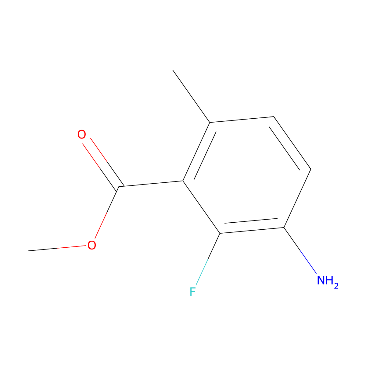 Methyl 3-amino-2-fluoro-6-methylbenzoate molecular structure, CAS 1785567-79-4