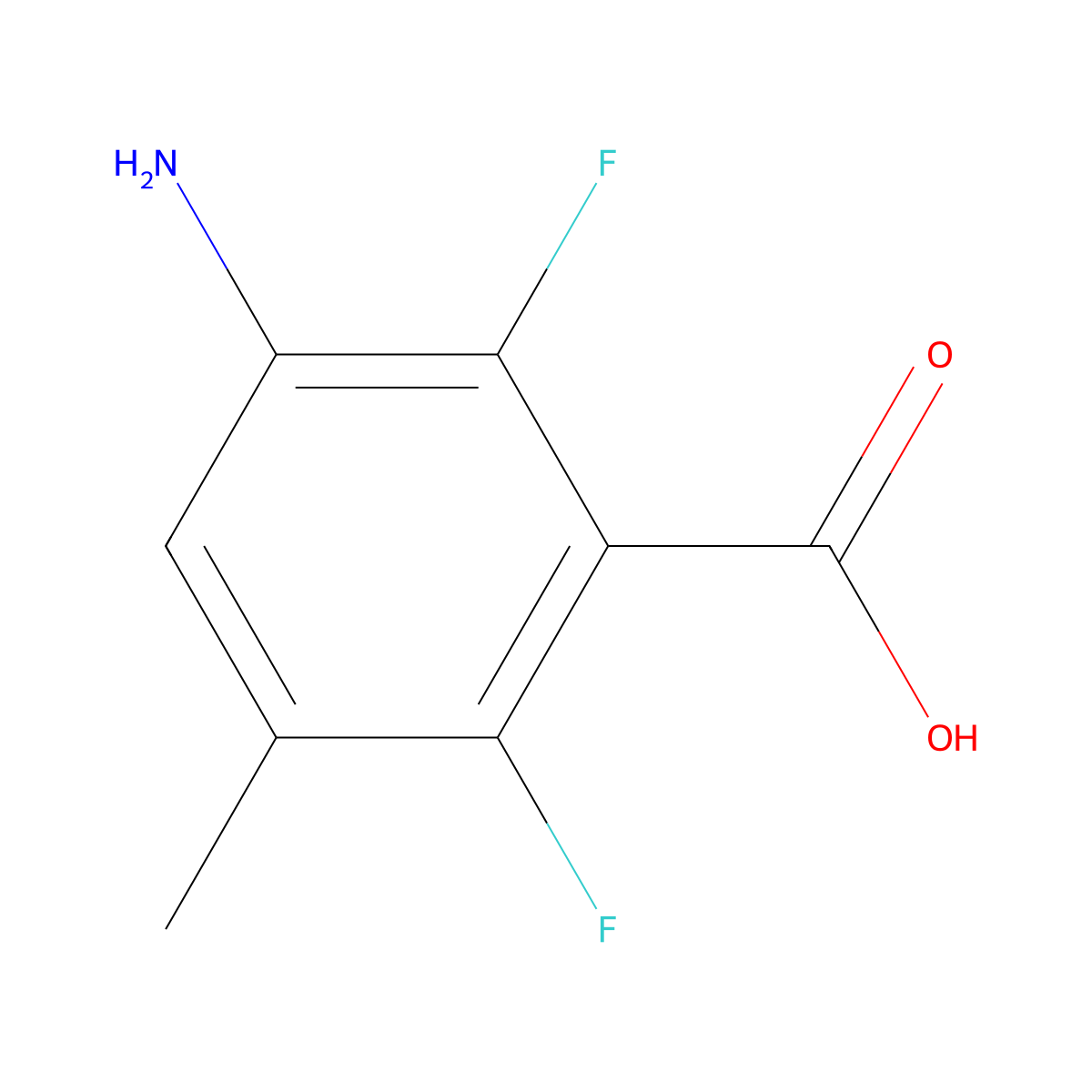 3-Amino-2,6-difluoro-5-methylbenzoic acid molecular structure, CAS 1785570-19-5