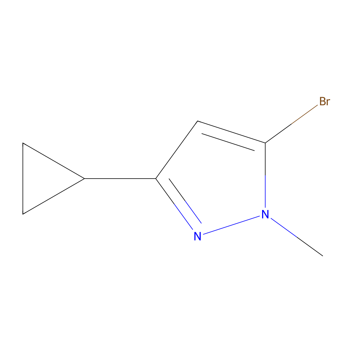 5-bromo-3-cyclopropyl-1-methyl-1H-pyrazole molecular structure, CAS 1785570-49-1