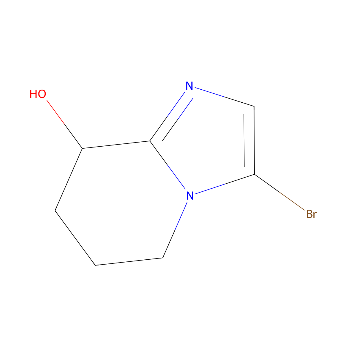3-bromo-5H,6H,7H,8H-imidazo[1,2-a]pyridin-8-ol molecular structure, CAS 1785570-80-0