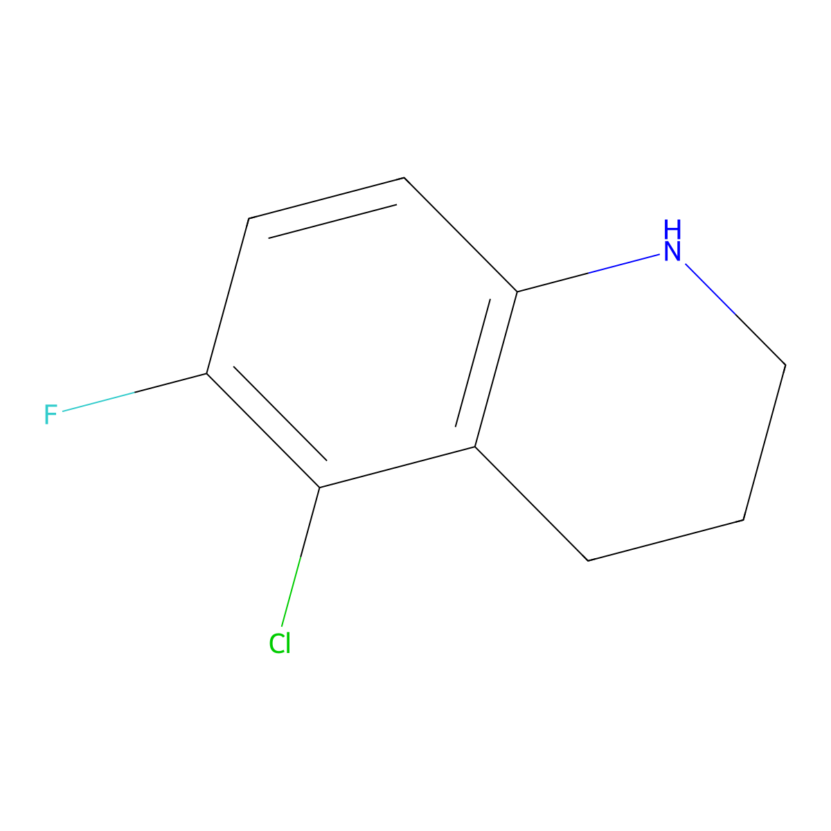 5-Chloro-6-fluoro-1,2,3,4-tetrahydroquinoline molecular structure, CAS 1785571-04-1