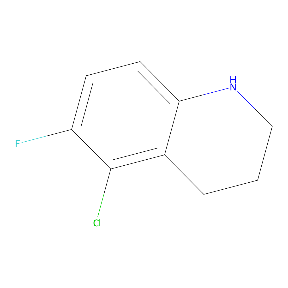 5-Chloro-6-fluoro-1,2,3,4-tetrahydroquinoline molecular structure, CAS 1785571-04-1