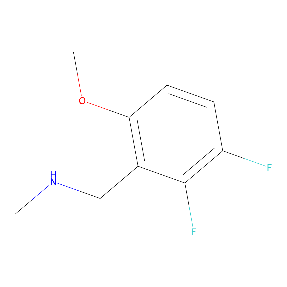 2,3-Difluoro-6-methoxy-N-methylbenzenemethanamine molecular structure, CAS 1785571-07-4