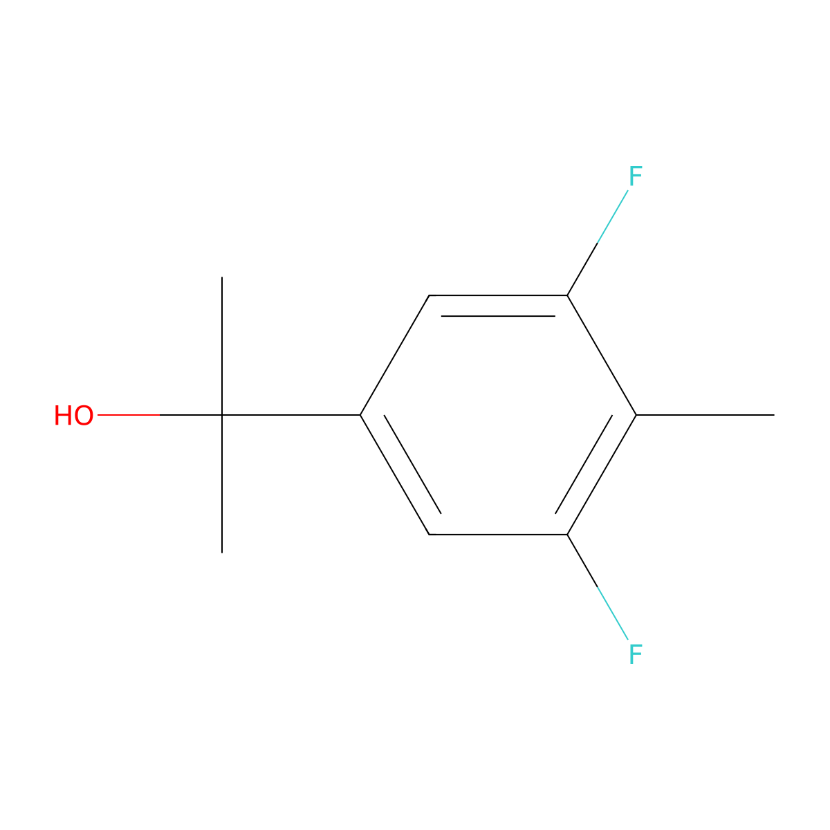 3,5-Difluoro-alpha,alpha,4-trimethylbenZenemethanol molecular structure, CAS 1785572-87-3