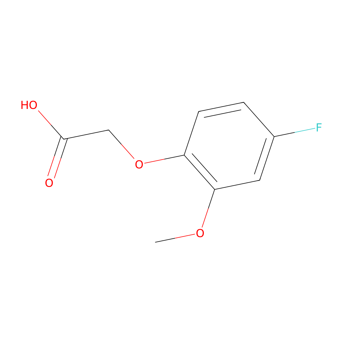 2-(4-Fluoro-2-methoxyphenoxy)acetic acid molecular structure, CAS 1785577-68-5