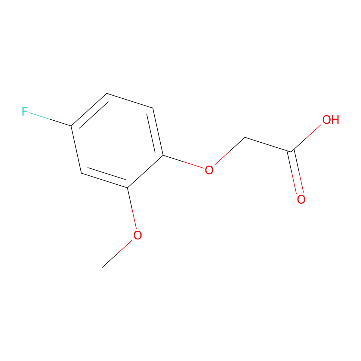 2-(4-Fluoro-2-methoxyphenoxy)acetic acid molecular structure, CAS 1785577-68-5