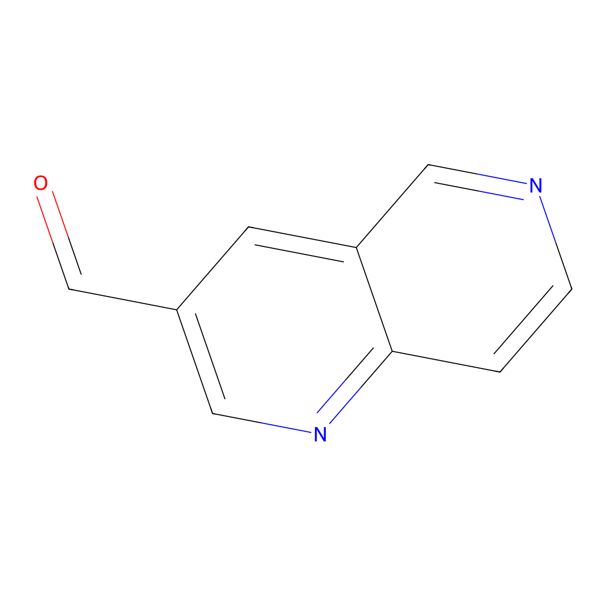 1,6-Naphthyridine-3-carbaldehyde molecular structure, CAS 1785580-02-0