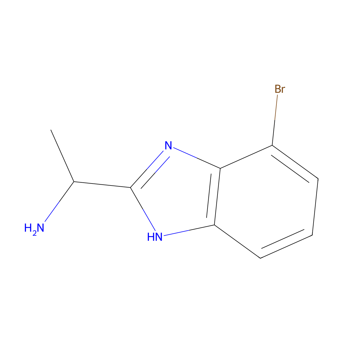 1-(4-bromo-1H-1,3-benzodiazol-2-yl)ethan-1-amine molecular structure, CAS 1785580-41-7