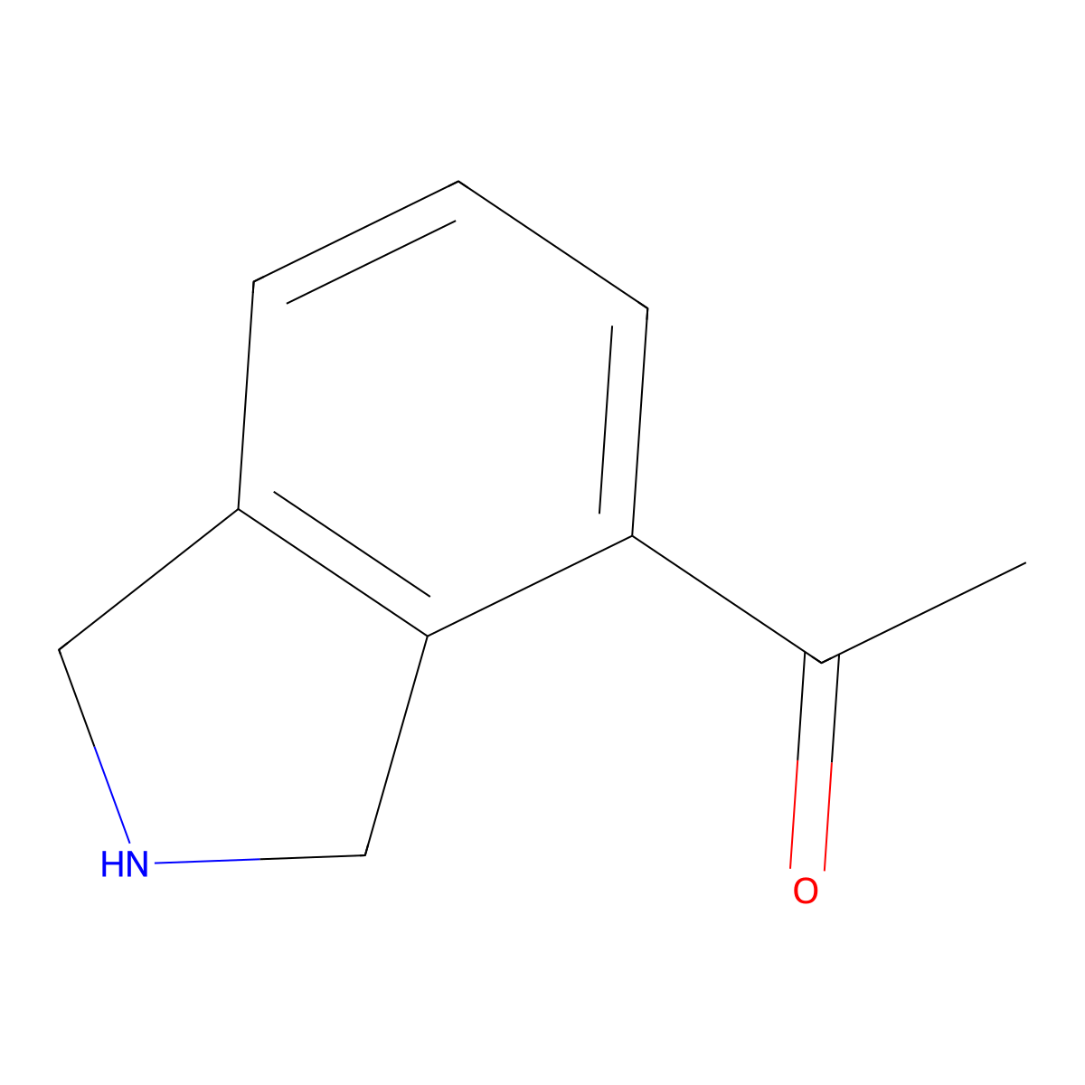 1-(2,3-dihydro-1H-isoindol-4-yl)ethan-1-one molecular structure, CAS 1785580-50-8