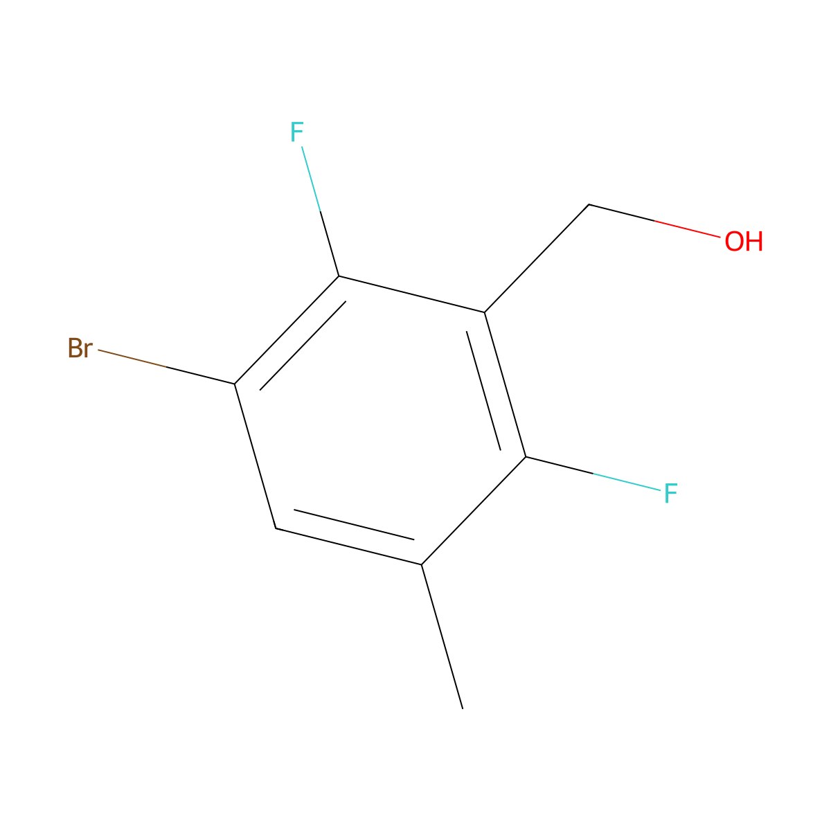 (3-Bromo-2,6-difluoro-5-methylphenyl)methanol molecular structure, CAS 1785580-64-4