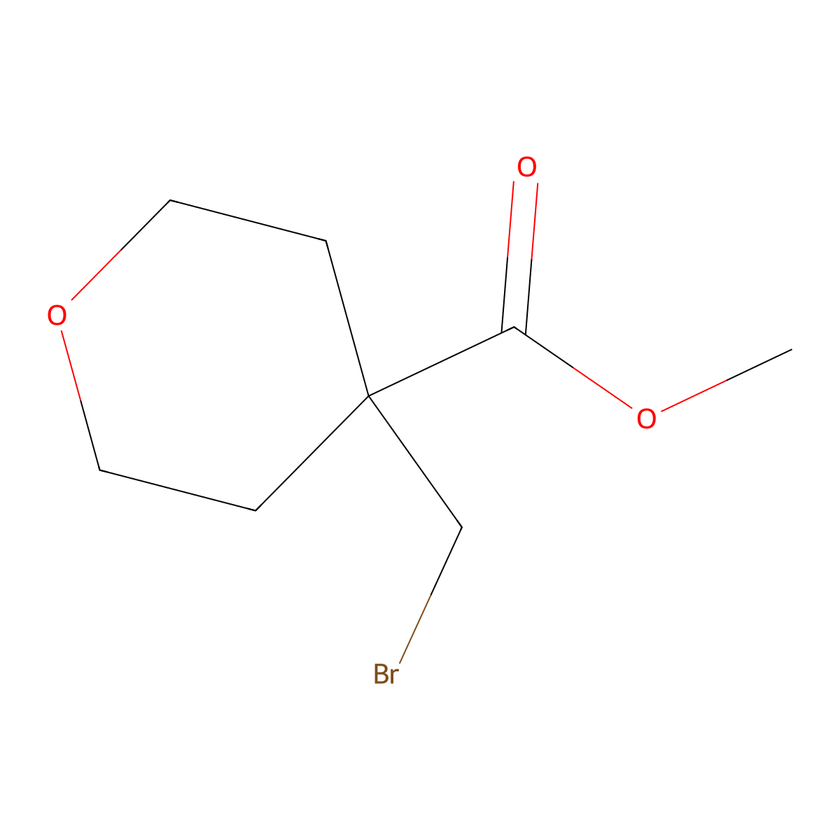 Methyl 4-(bromomethyl)oxane-4-carboxylate molecular structure, CAS 1785580-83-7