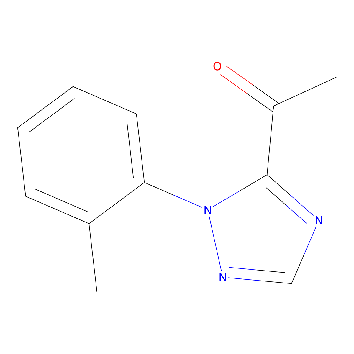 1-[1-(2-methylphenyl)-1H-1,2,4-triazol-5-yl]ethan-1-one molecular structure, CAS 1785581-83-0