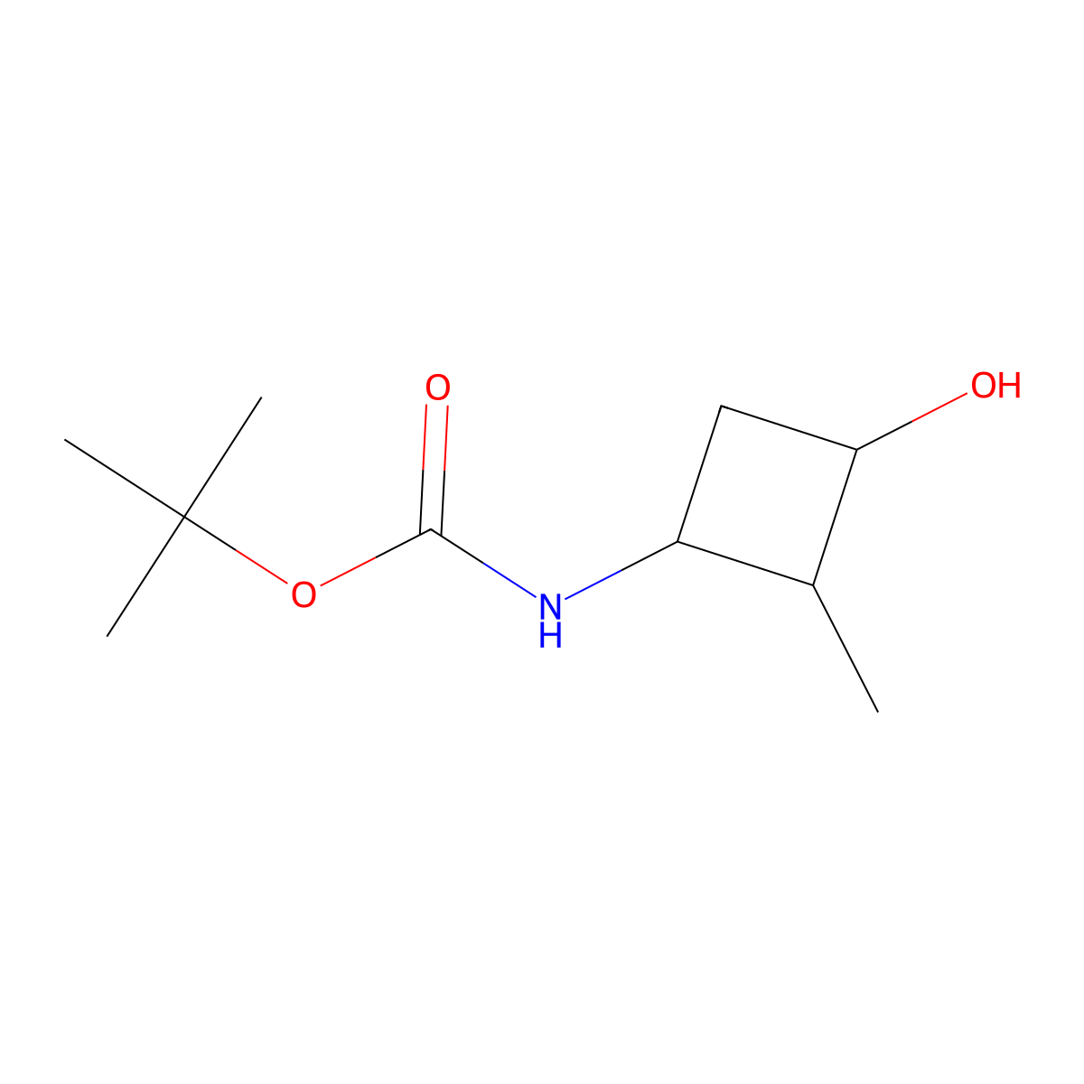 tert-butylN-(3-hydroxy-2-methylcyclobutyl)carbamate molecular structure, CAS 1785582-21-9