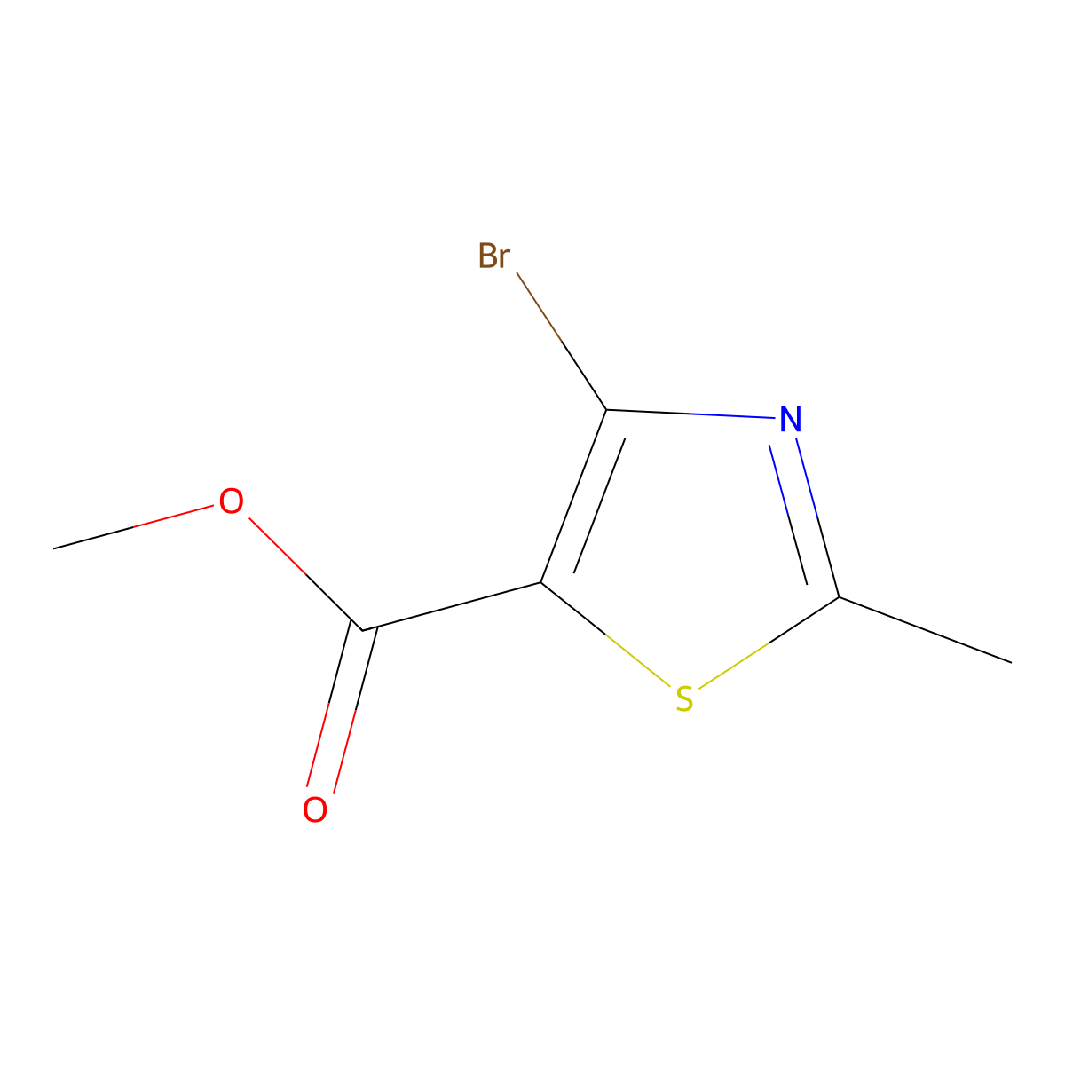 Methyl 4-bromo-2-methyl-1,3-thiazole-5-carboxylate molecular structure, CAS 1785583-60-9