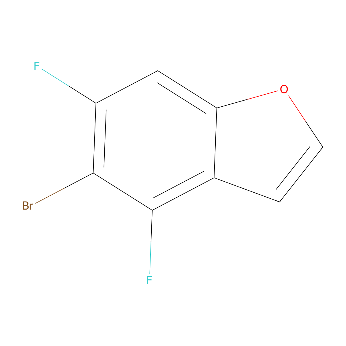 5-Bromo-4,6-difluoro-1-benzofuran molecular structure, CAS 1785583-78-9
