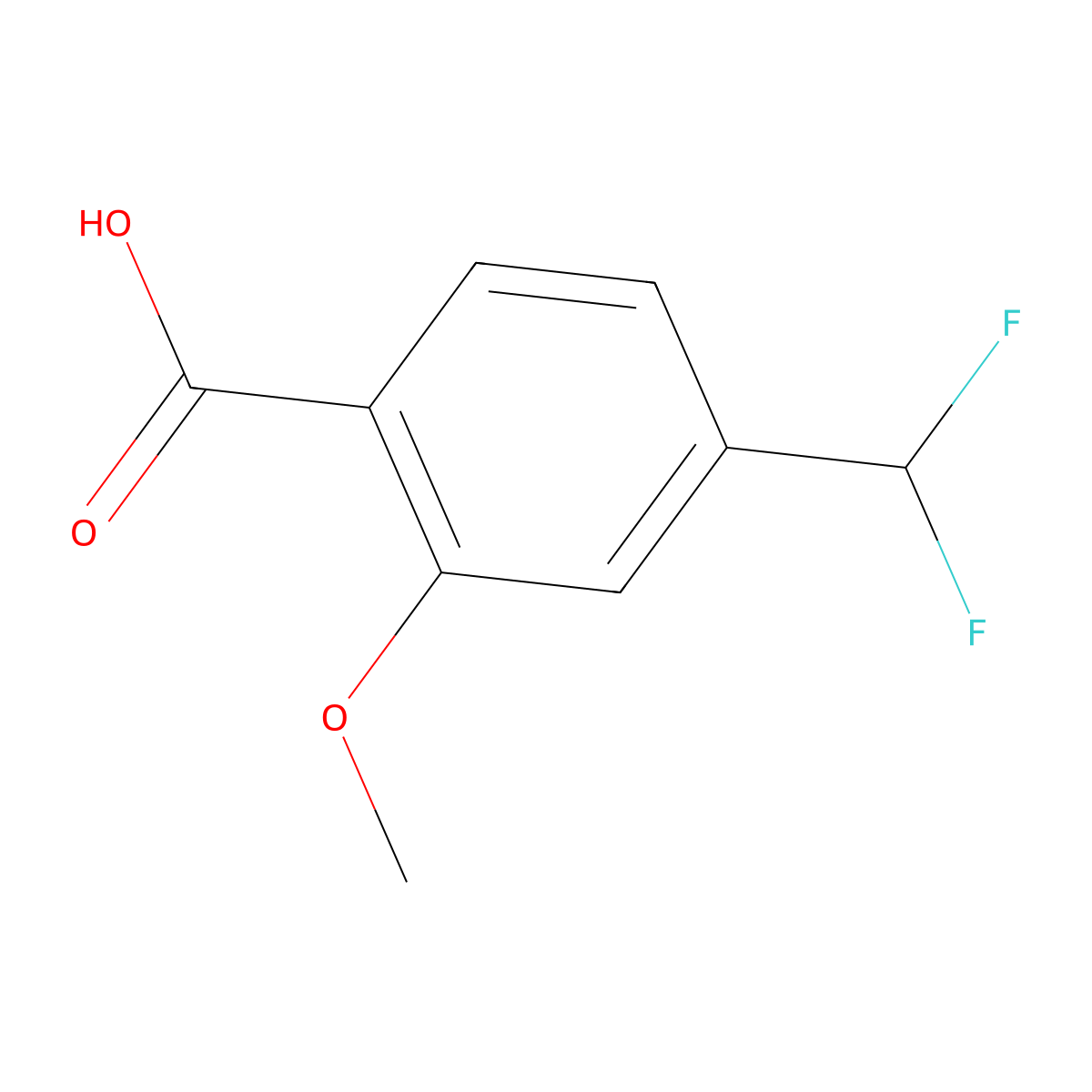 4-(Difluoromethyl)-2-methoxybenzoic acid molecular structure, CAS 1785584-23-7