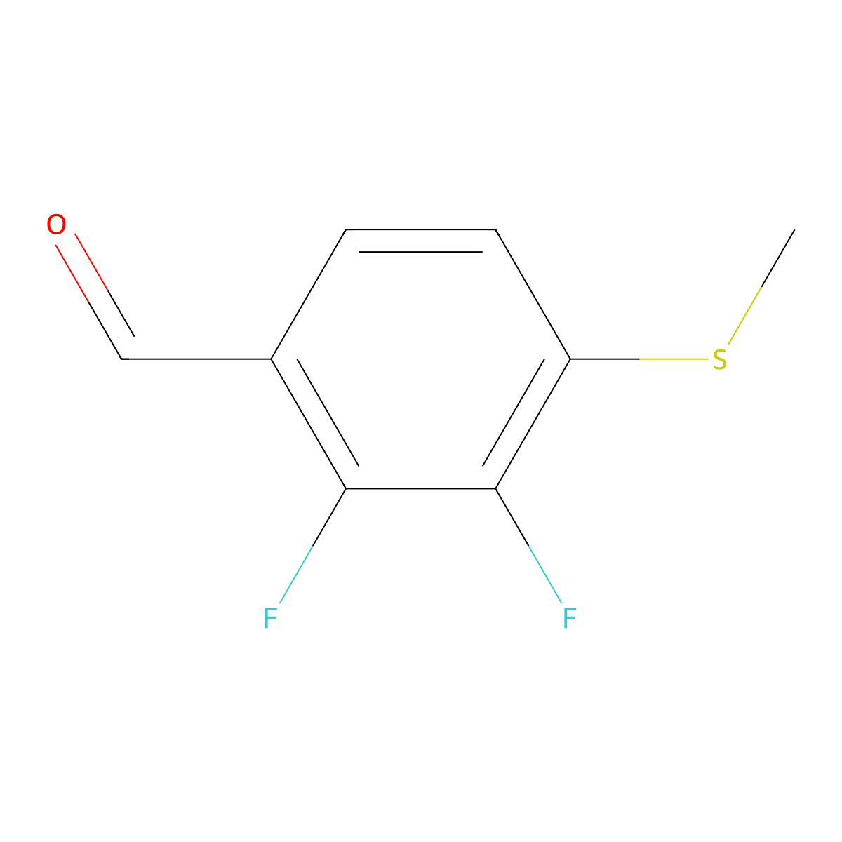 2,3-Difluoro-4-(methylthio)benzaldehyde molecular structure, CAS 1785584-66-8
