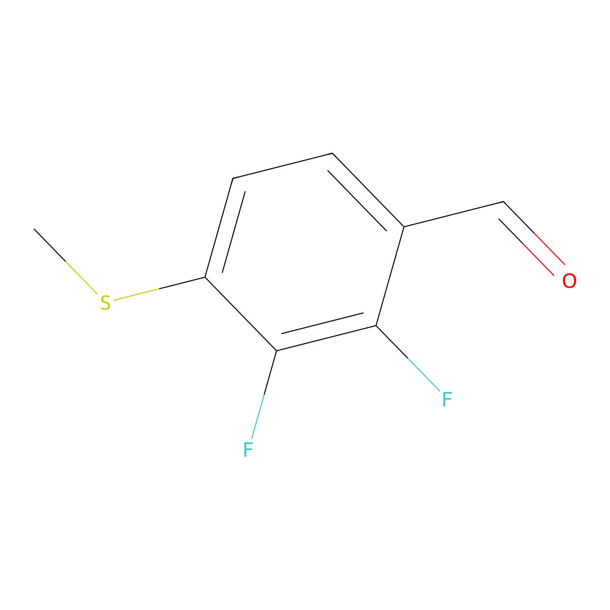 2,3-Difluoro-4-(methylthio)benzaldehyde molecular structure, CAS 1785584-66-8