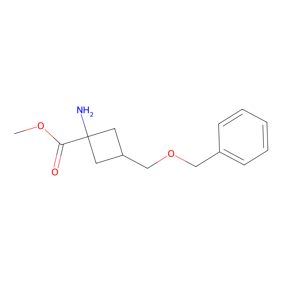 Methyl 1-amino-3-[(benzyloxy)methyl]cyclobutane-1-carboxylate molecular structure, CAS 1785587-52-1