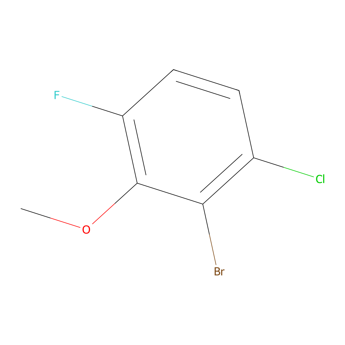 2-Bromo-1-chloro-4-fluoro-3-methoxybenzene molecular structure, CAS 1785595-23-4