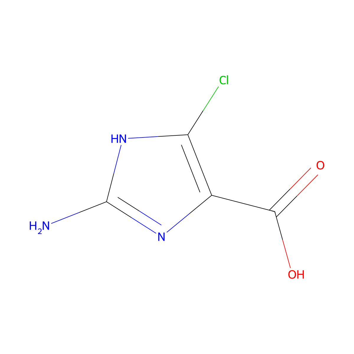 2-amino-4-chloro-1H-imidazole-5-carboxylic acid molecular structure, CAS 1785598-07-3