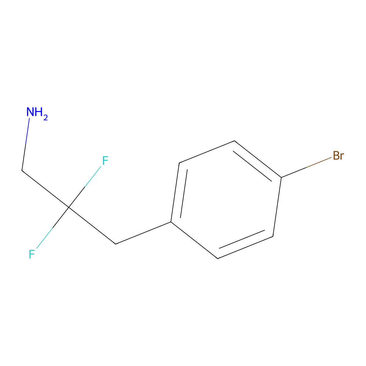 3-(4-Bromophenyl)-2,2-difluoropropan-1-amine molecular structure, CAS 1785600-55-6