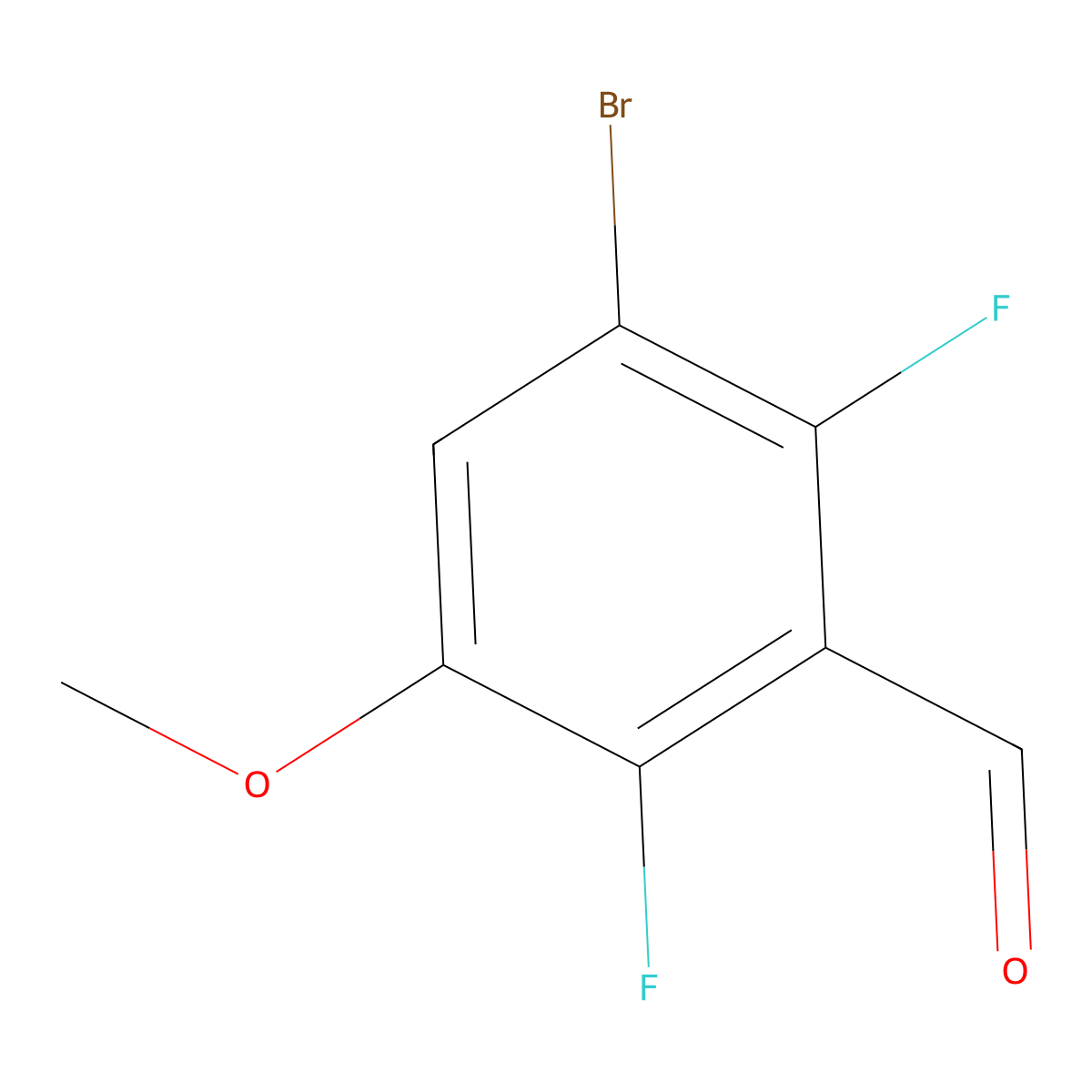 3-Bromo-2,6-difluoro-5-methoxybenzaldehyde molecular structure, CAS 1785601-76-4