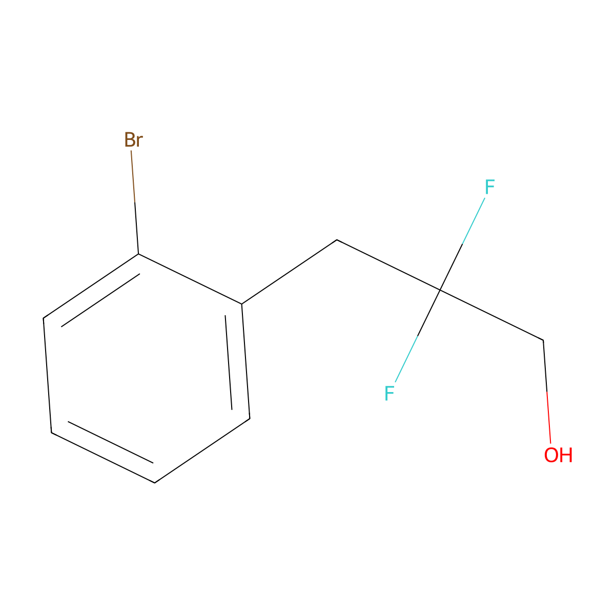 3-(2-Bromophenyl)-2,2-difluoropropan-1-ol molecular structure, CAS 1785601-83-3