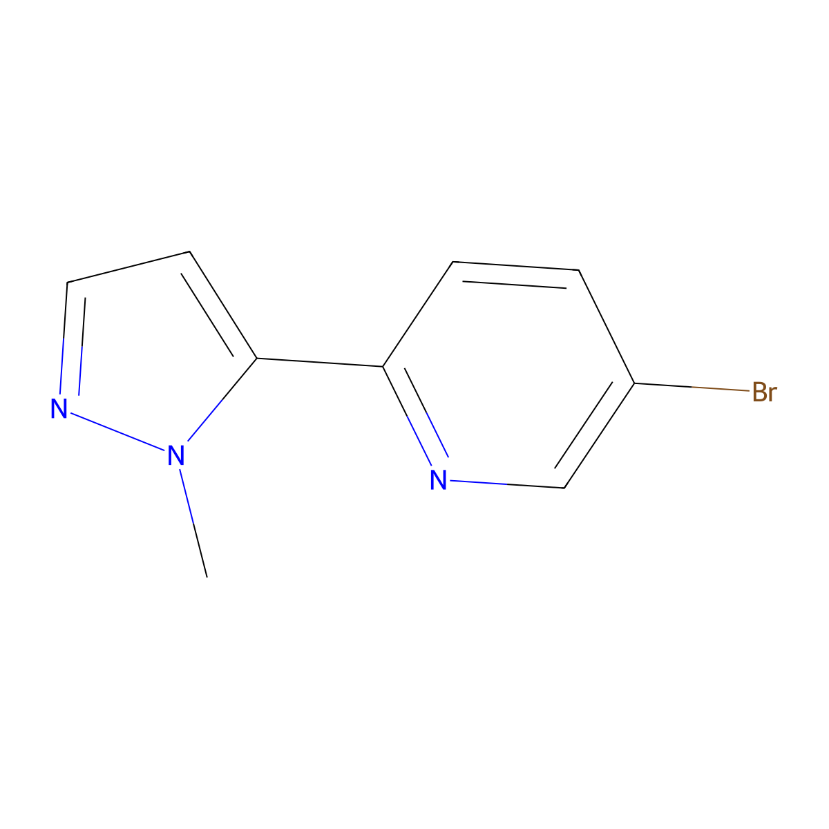 5-bromo-2-(1-methyl-1H-pyrazol-5-yl)pyridine molecular structure, CAS 1785601-94-6