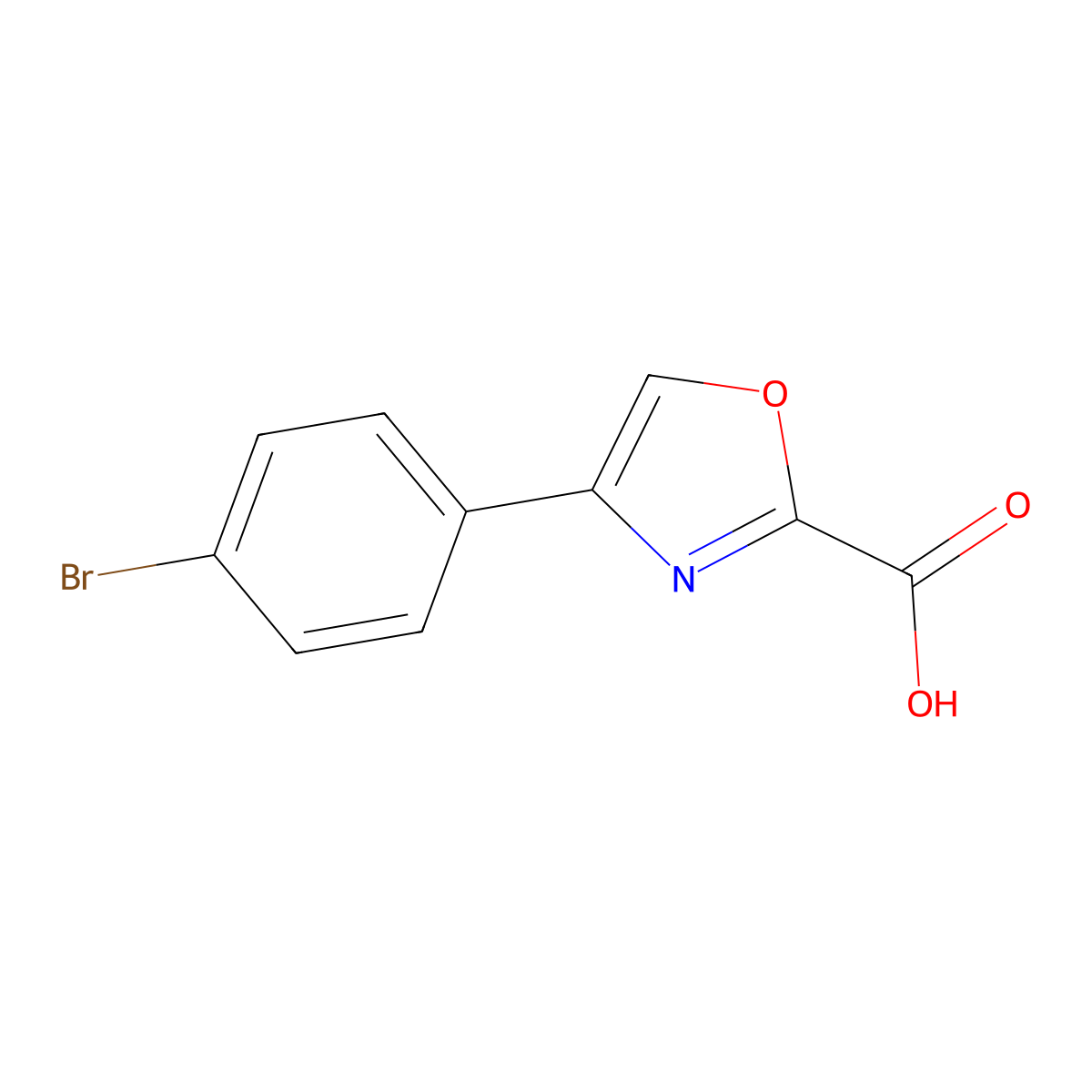 4-(4-Bromo-phenyl)-oxazole-2-carboxylic acid molecular structure, CAS 1785602-08-5