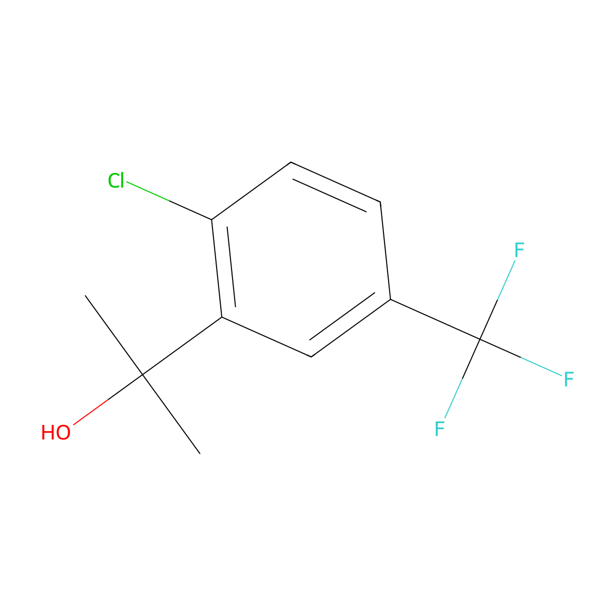 2-[2-Chloro-5-(trifluoromethyl)phenyl]propan-2-ol molecular structure, CAS 1785602-78-9