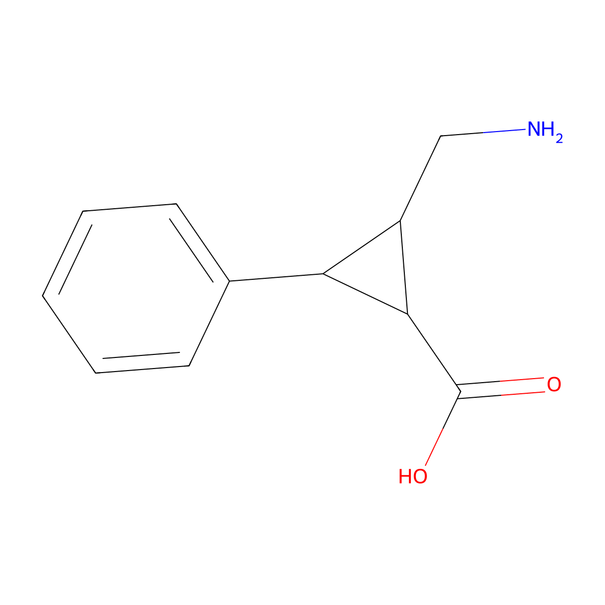 2-(Aminomethyl)-3-phenylcyclopropane-1-carboxylic acid molecular structure, CAS 1785604-57-0
