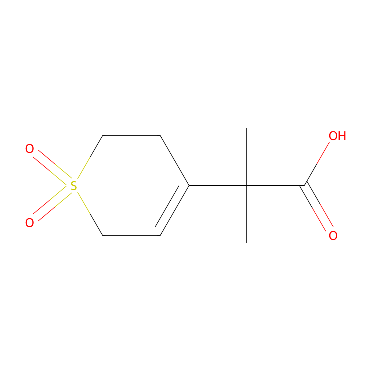 2-(1,1-Dioxo-3,6-dihydro-2H-thiopyran-4-yl)-2-methylpropanoic acid molecular structure, CAS 1785605-44-8