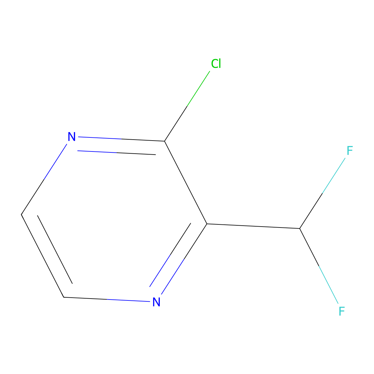 2-Chloro-3-(difluoromethyl)pyrazine molecular structure, CAS 1785609-78-0