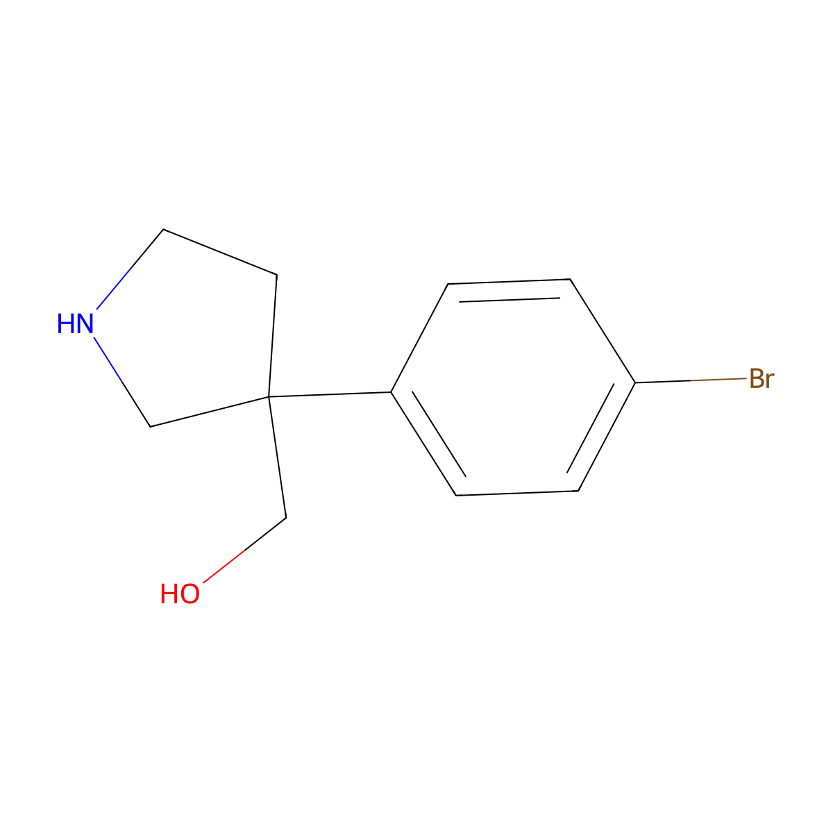 [3-(4-Bromophenyl)pyrrolidin-3-yl]methanol molecular structure, CAS 1785609-84-8