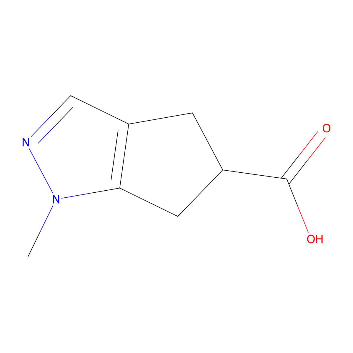 1-Methyl-1,4,5,6-tetrahydrocyclopenta[c]pyrazole-5-carboxylic acid molecular structure, CAS 1785610-50-5