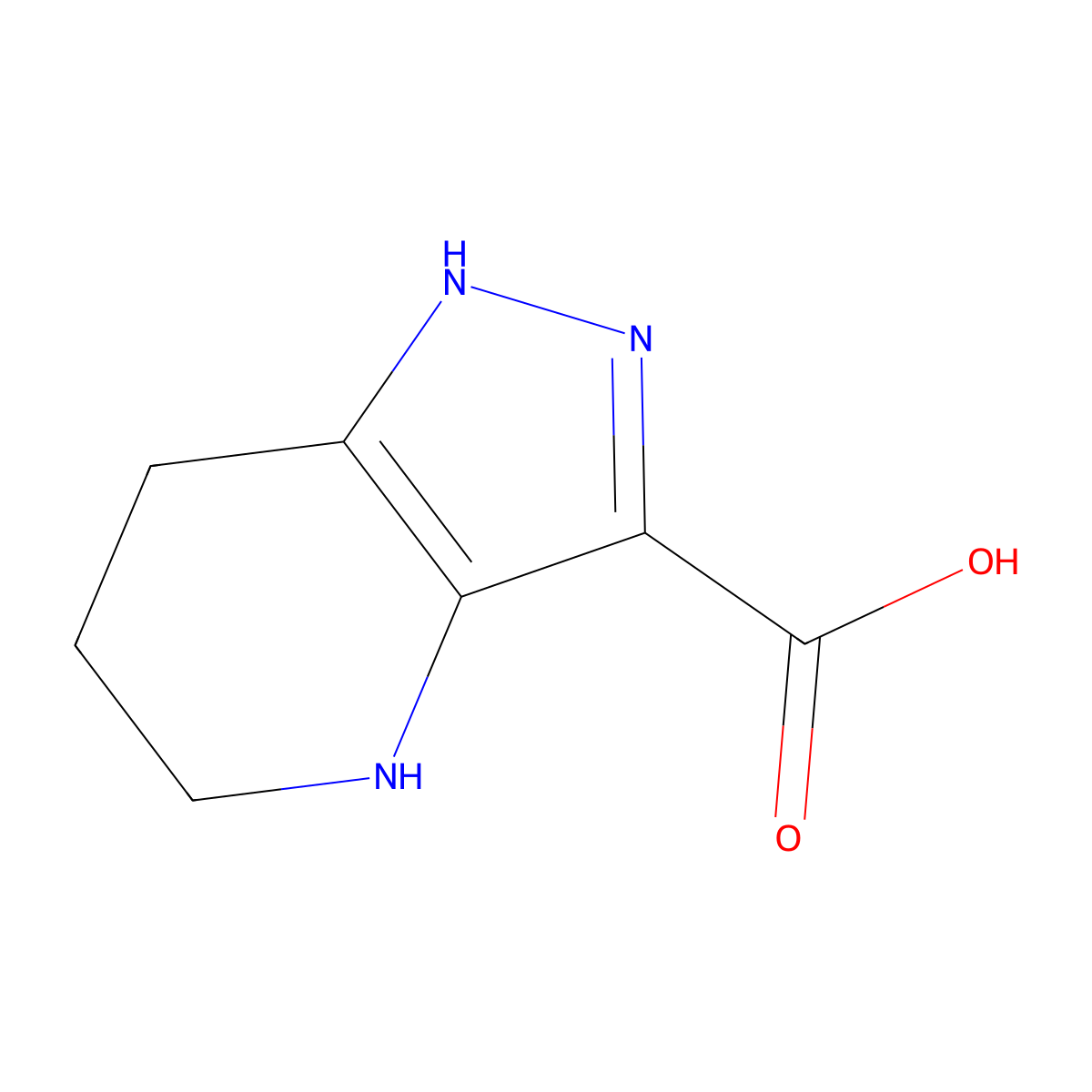 1H,4H,5H,6H,7H-pyrazolo[4,3-b]pyridine-3-carboxylic acid molecular structure, CAS 1785611-07-5