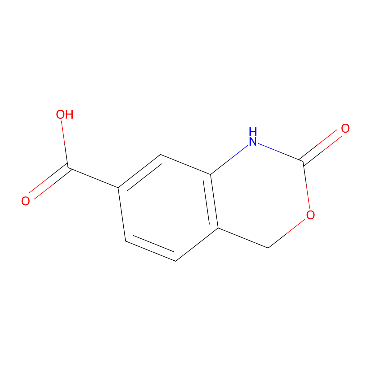 2-oxo-2,4-dihydro-1H-3,1-benzoxazine-7-carboxylic acid molecular structure, CAS 1785611-17-7